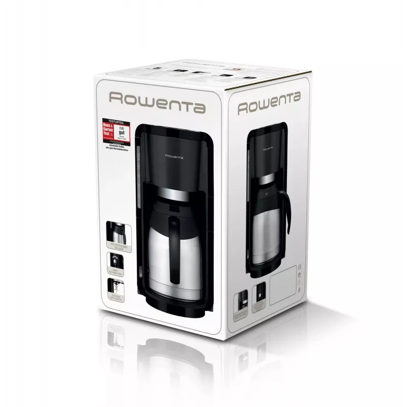 Rowenta Milano Thermo CT 3818 macchina del caffè a filtro, 10 tazze, nera/acciaio inox