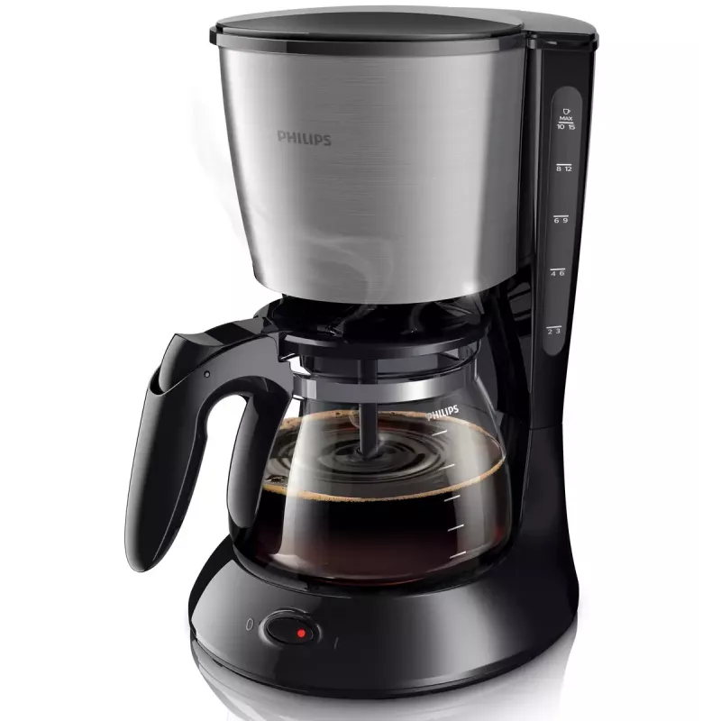 Philips Daily Collection HD7462/20 macchina del caffè, 15 tazze, caraffa in vetro, nera/metallo