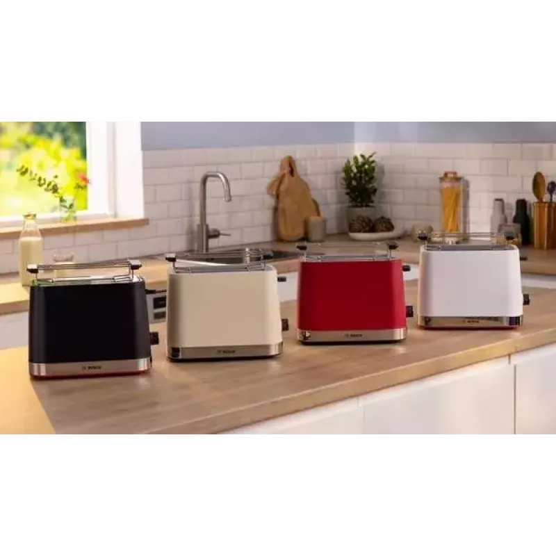 Tostapane Bosch TAT4M224 2 fette 950 W rosso acciaio inox