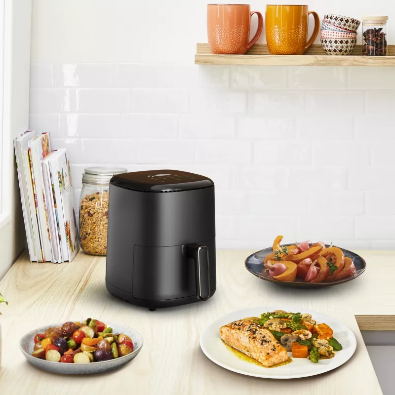 Friggitrice ad aria calda Tefal Easy Fry EY145810 — capacità 3 L, 1300 W, controllo touch, display LCD, nero