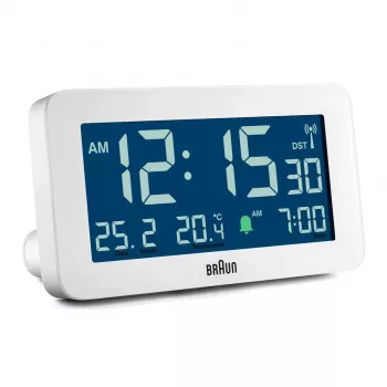 Sveglia digitale Braun BC10 bianco LCD retroilluminato