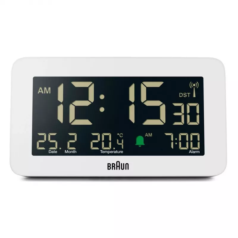 Sveglia digitale Braun BC10 bianco LCD retroilluminato