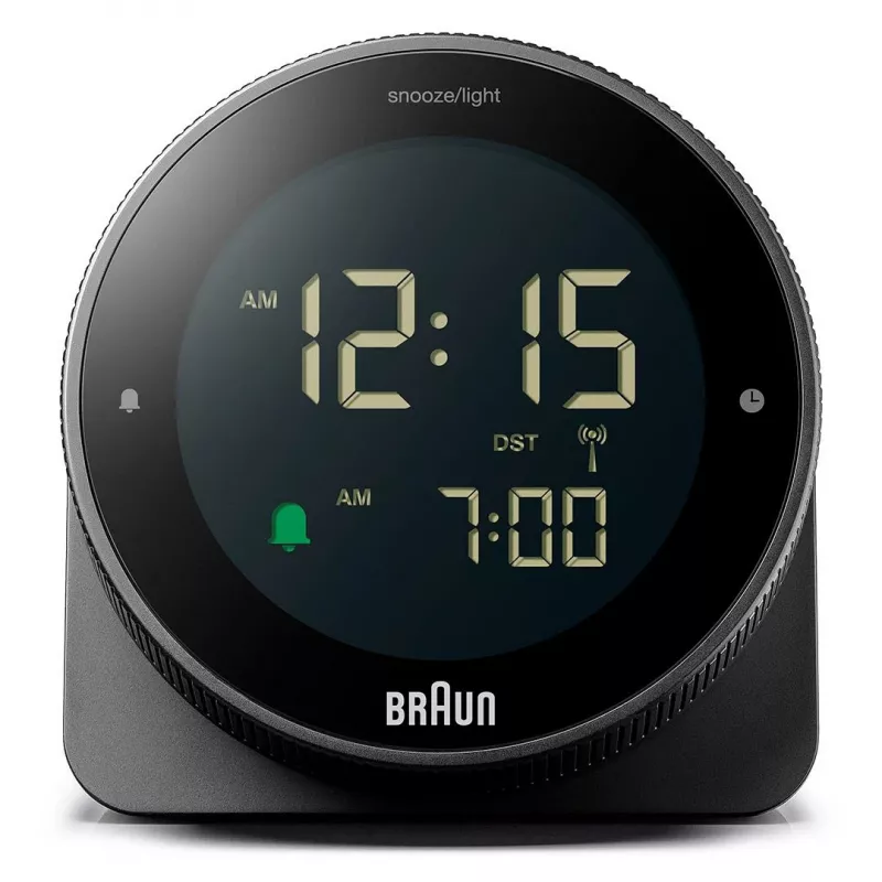 Sveglia radiocontrollata BRAUN BC 24 B DCF nero – sveglia radiocontrollata con display digitale