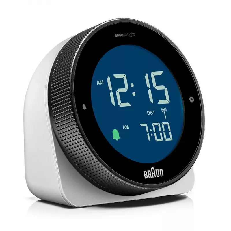 Orologio da parete/da tavolo con sveglia radiocontrollata Braun BC24W-DCF rettangolare nero, bianco