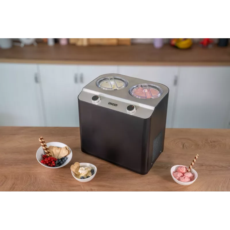 Unold Doppio macchina per gelato con compressore 2,4 l 250 W nero, acciaio satinato