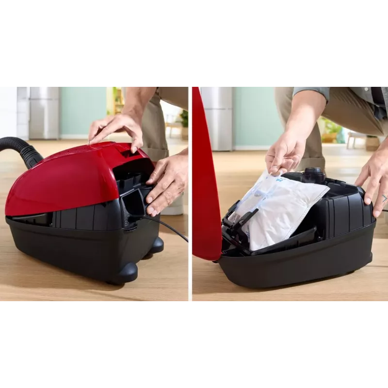 Aspirapolvere a traino Bosch Serie 4 BGD38RD1H, 600 W, 4 L sacchetto, pulizia a secco, rosso