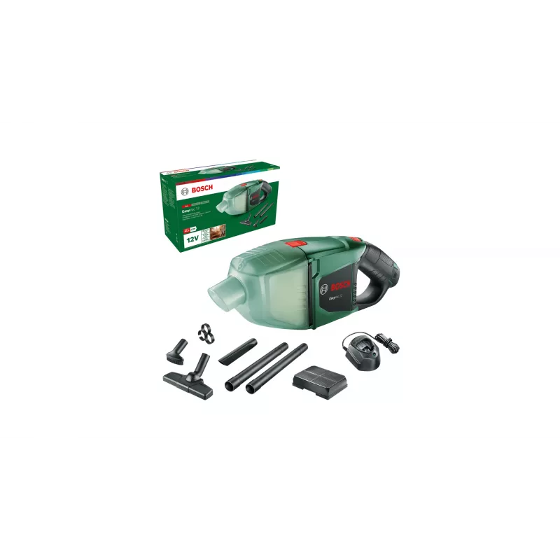 Bosch EasyVac 12 06033D0001 aspirapolvere portatile senza fili, 12 V, verde, con batteria e caricabatterie