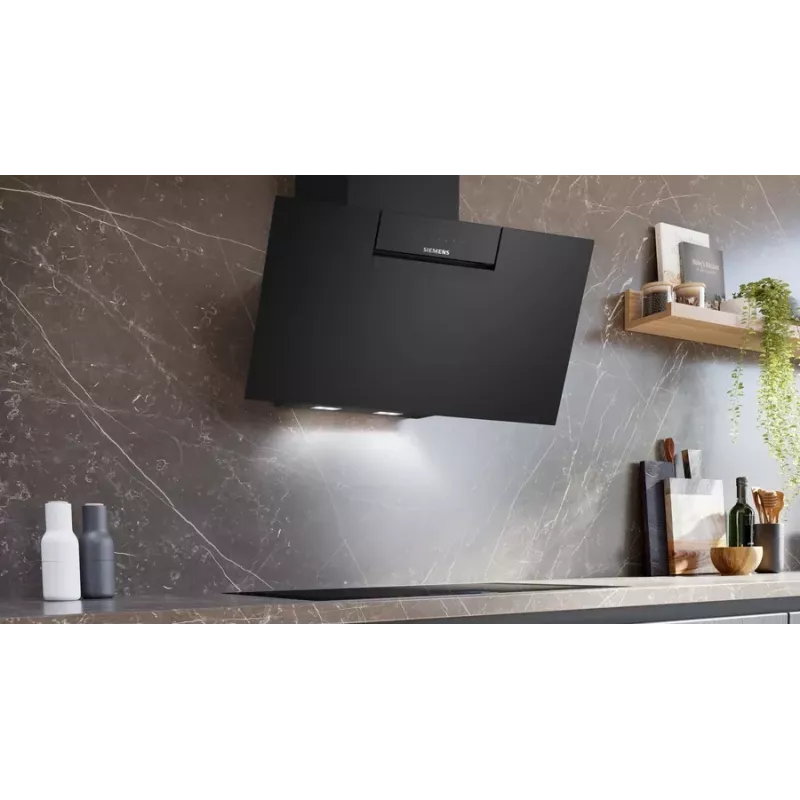 Siemens iQ300 LC87KFN60 cappa a parete inclinata, 80 cm, Home Connect, 56 dB, classe energetica A+, LED, nera