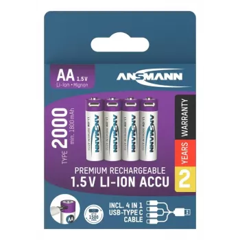 Batteria ricaricabile Ansmann 1312-0036 AA litio-ioni
