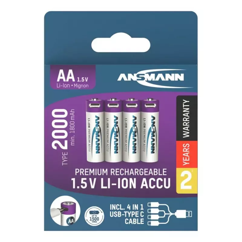 Batteria ricaricabile Ansmann 1312-0036 AA litio-ioni