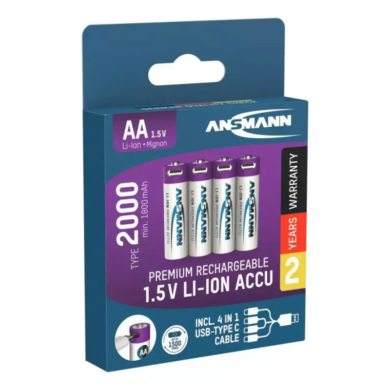 Batteria ricaricabile Ansmann 1312-0036 AA litio-ioni