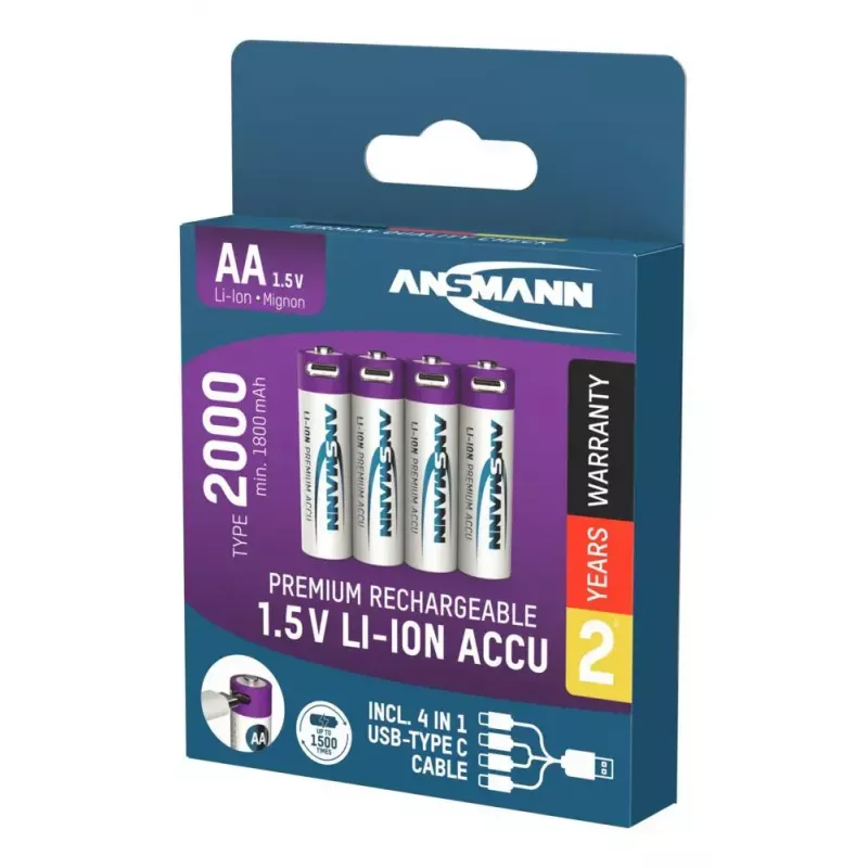 Batteria ricaricabile Ansmann 1312-0036 AA litio-ioni