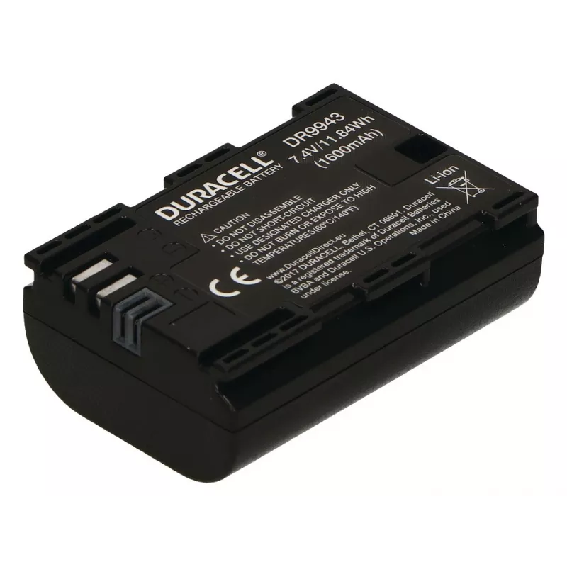 Batteria per fotocamera Duracell DR9943 LP-E6 1600mAh Li-Ion