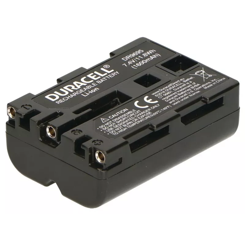 Batteria per fotocamera Duracell DR9695, sostituisce Sony NP-FM500H, 1600 mAh