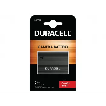 Batteria per fotocamera Duracell DRC511, sostituisce Canon BP-511/BP-512, 1600 mAh