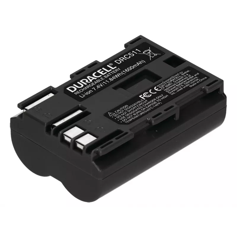 Batteria per fotocamera Duracell DRC511, sostituisce Canon BP-511/BP-512, 1600 mAh