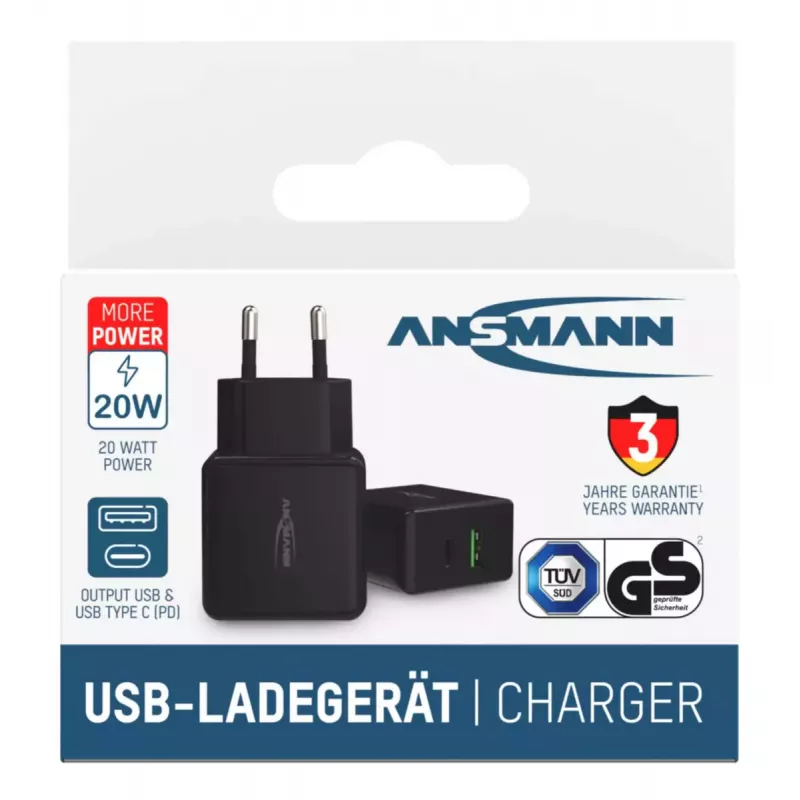 Caricabatterie per interni Ansmann HC218PD universale nero