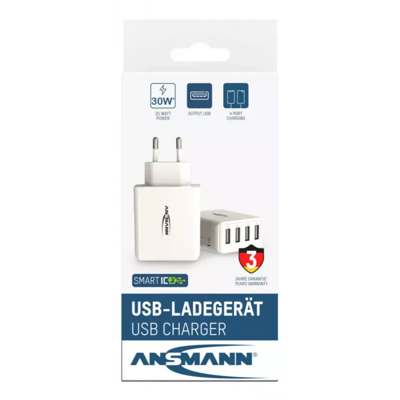 Caricabatterie Ansmann HC430 Universal bianco AC da interno