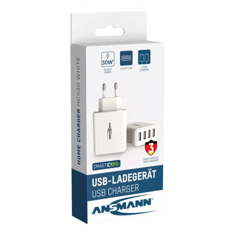 Caricabatterie Ansmann HC430 Universal bianco AC da interno