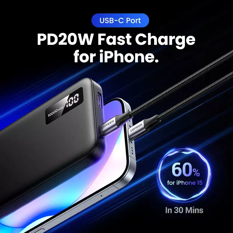 Ugreen 25742 powerbank litio-ione (Li-Ion) 10000 mAh nero