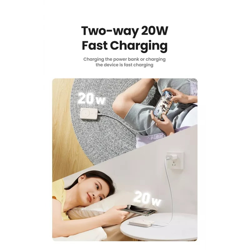 Powerbank Ugreen 25208 10000 mAh ricarica wireless beige