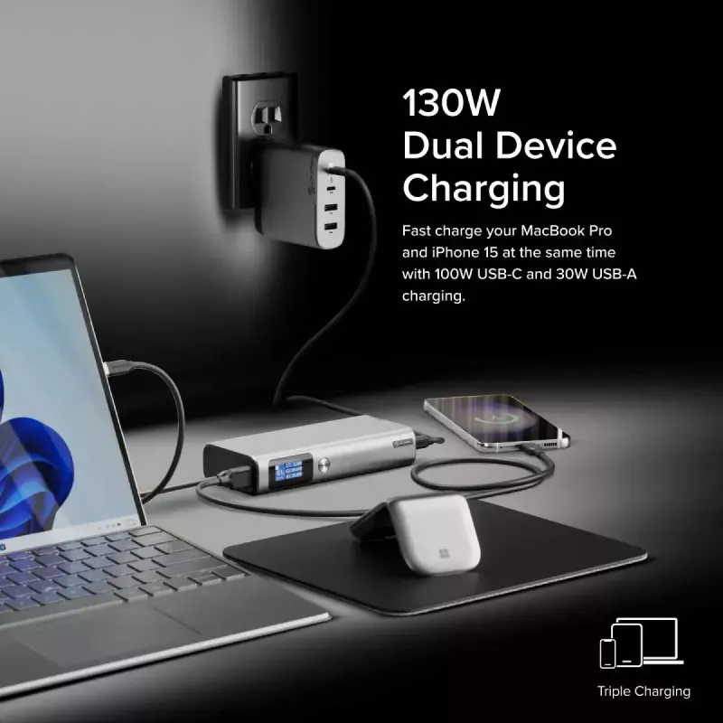 Powerbank ALOGIC Ruck 20000mAh, caricabatterie USB 130W