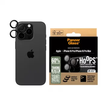 PanzerGlass ® Hoops® protezione lenti fotocamera nero iPhone 16 Pro | 16 Pro Max