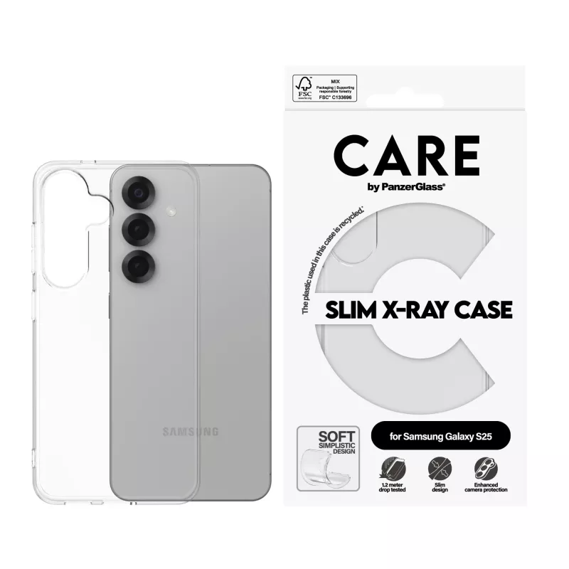 PanzerGlass CARE X-Ray Soft custodia per Samsung Galaxy S25, trasparente