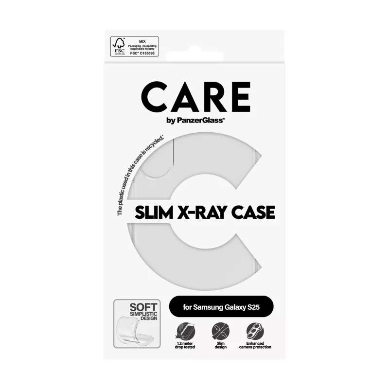PanzerGlass CARE X-Ray Soft custodia per Samsung Galaxy S25, trasparente