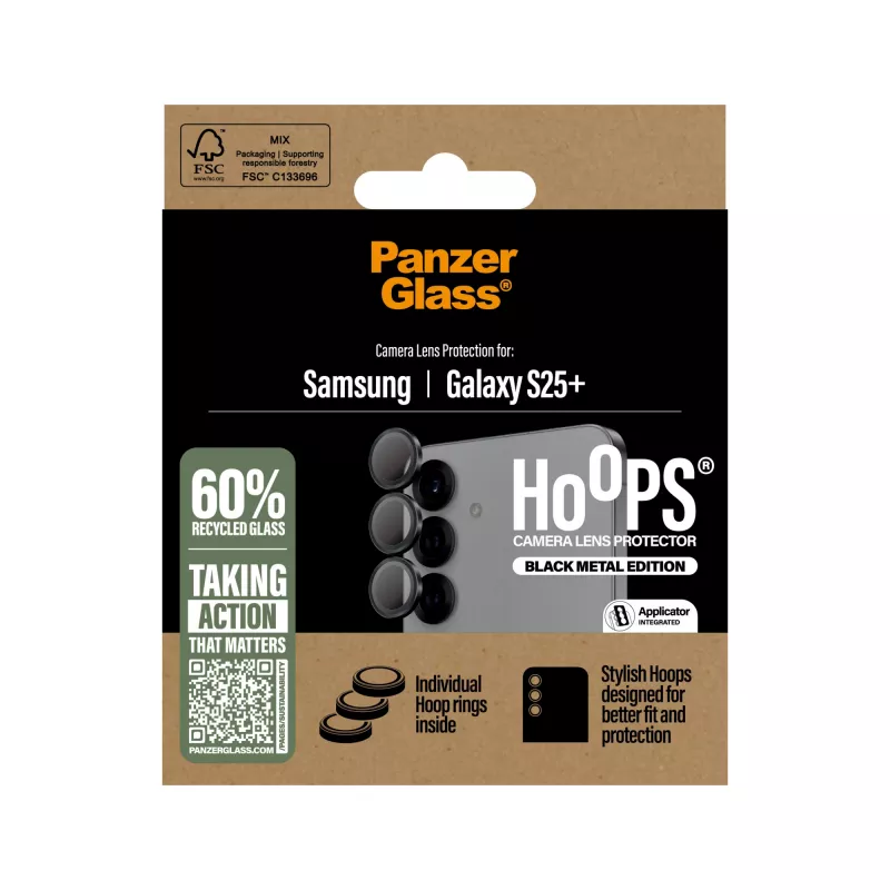 PanzerGlass ® Hoops® protezione obiettivo fotocamera nero Samsung Galaxy S25+