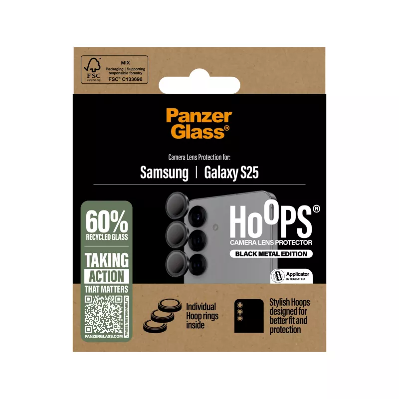 PanzerGlass ® Hoops® protezione lenti fotocamera nero Samsung Galaxy S25