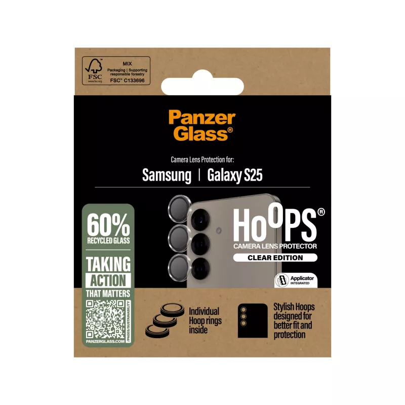 PanzerGlass ® Hoops® protezione lenti fotocamera trasparente Samsung Galaxy S25