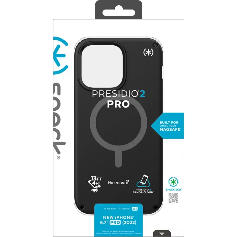Speck Presidio2 Pro + MS Apple iPhone 14 Pro Max nero – con custodia Microban