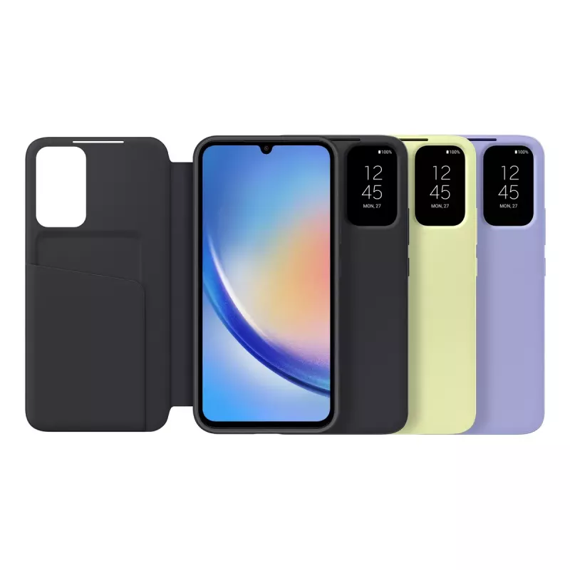 Samsung EF-ZA346CBEGWW Smart View Wallet Case custodia a libro per Galaxy A34 5G, nera