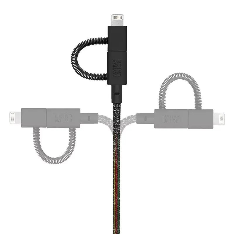 Cavo USB Native Union BELT-ULC-CS-BLK-NP 2 m USB-A a USB-C/Micro-USB-A/Lightning nero