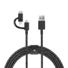 Cavo USB Native Union BELT-ULC-CS-BLK-NP 2 m USB-A a USB-C/Micro-USB-A/Lightning nero