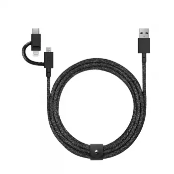 Cavo USB Native Union BELT-ULC-CS-BLK-NP 2 m USB-A a USB-C/Micro-USB-A/Lightning nero