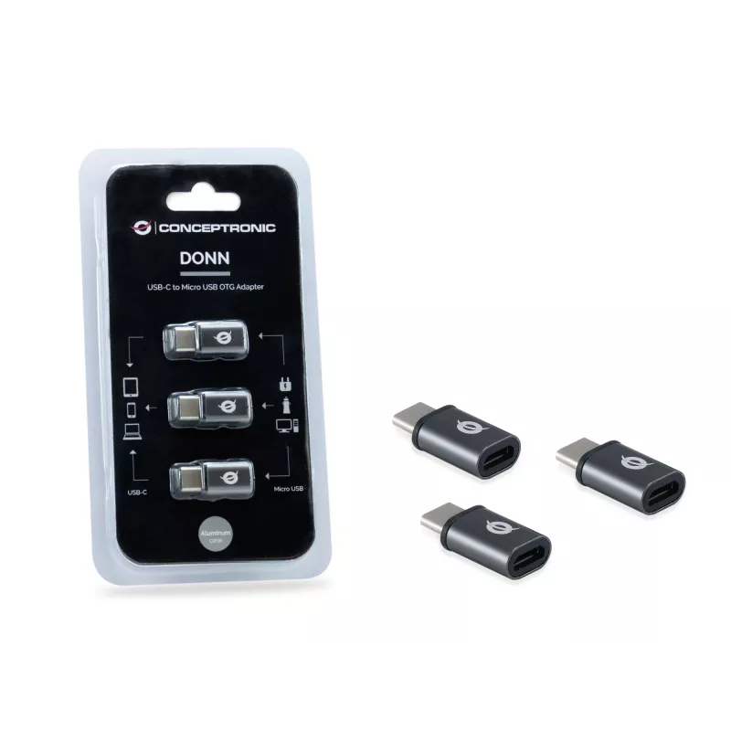 Adattatore OTG Conceptronic DONN USB-C a Micro USB confezione da 3