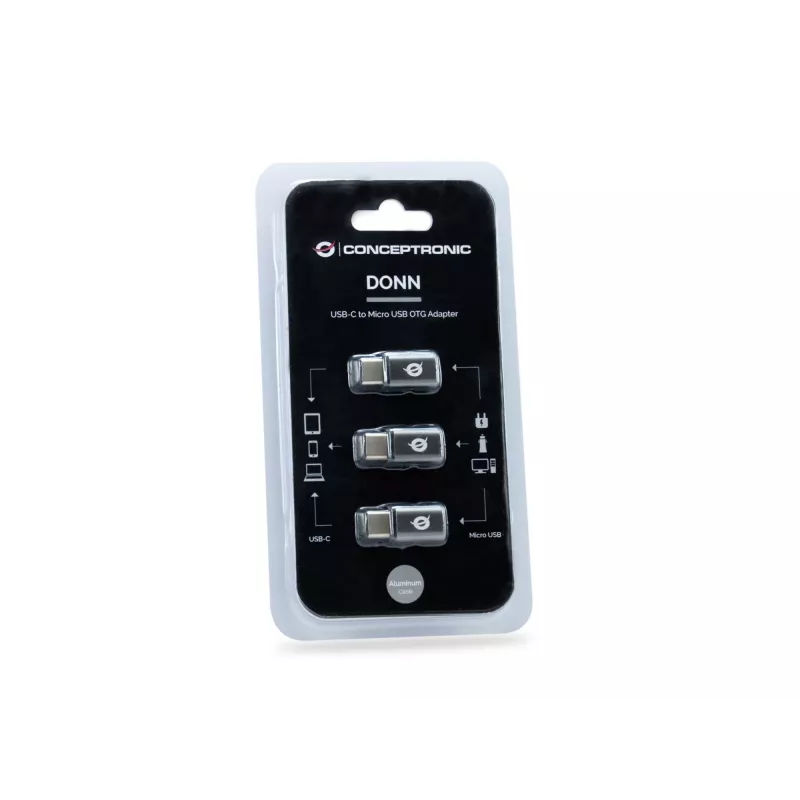 Adattatore OTG Conceptronic DONN USB-C a Micro USB confezione da 3