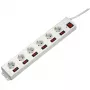Hama 00137239 Socket Line multipresa a 6 posti, prese con interruttore singolo, bianca
