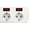 Hama 00137239 Socket Line multipresa a 6 posti, prese con interruttore singolo, bianca