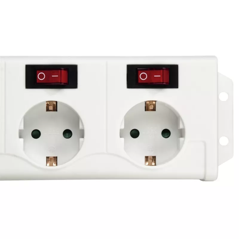 Hama 00137239 Socket Line multipresa a 6 posti, prese con interruttore singolo, bianca