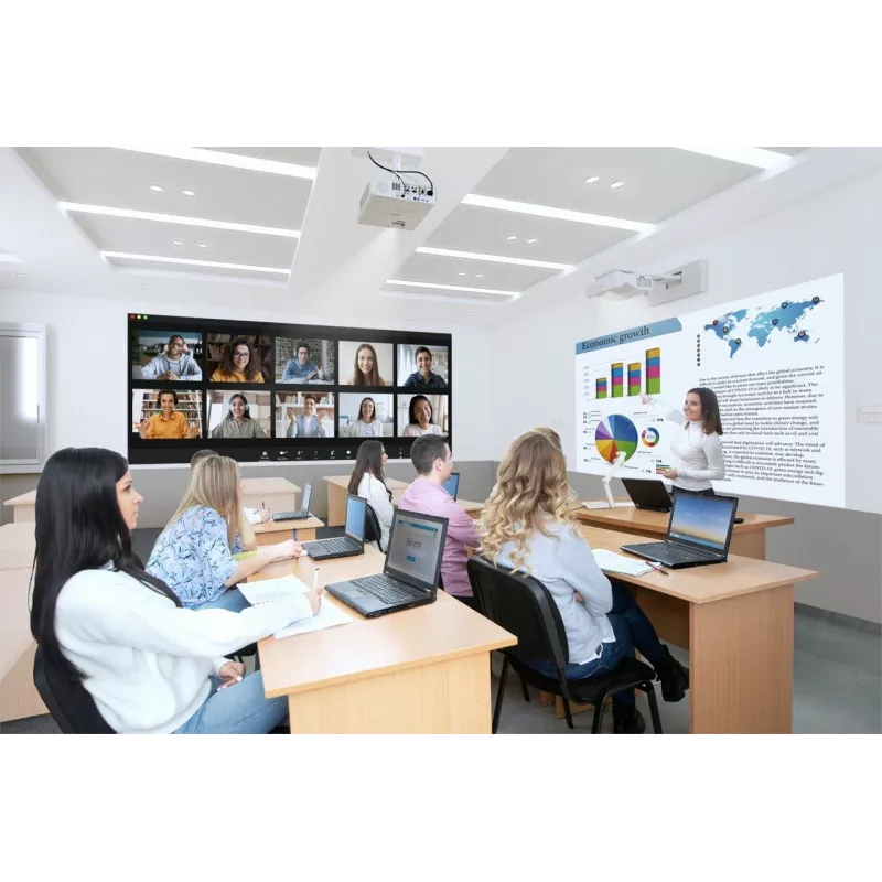 Epson ELPDC30 V12HB09080 visualizer per documenti, 4K UHD (3840 x 2160), 13 MP, zoom digitale 23x / ottico 10x, CMOS, HDMI/USB/Wi-Fi, bianco