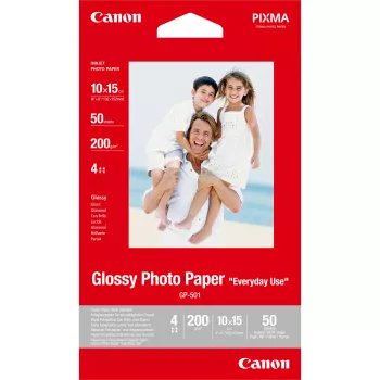 Canon GP-501 Glossy Photo Paper 4x6 pollici - 50 fogli, lucida, 200 g/m², inkjet, 50 fogli, 102 mm, 152 mm