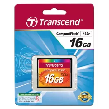 Scheda CompactFlash Transcend TS16GCF133 16 GB, 50 MB/s in lettura, 20 MB/s in scrittura