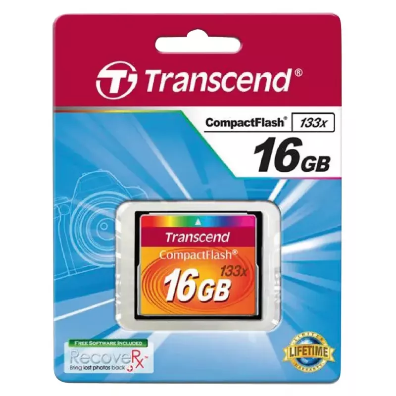 Scheda CompactFlash Transcend TS16GCF133 16 GB, 50 MB/s in lettura, 20 MB/s in scrittura