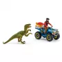 schleich Dino-Quad - Fuga dal Velociraptor, dinosauri e vulcano, stazione di ricerca, 4 anni, multicolore, plastica