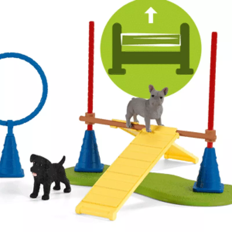 schleich Farm Life Cuccioli Agility Training, Farm World, 3 anni, multicolore