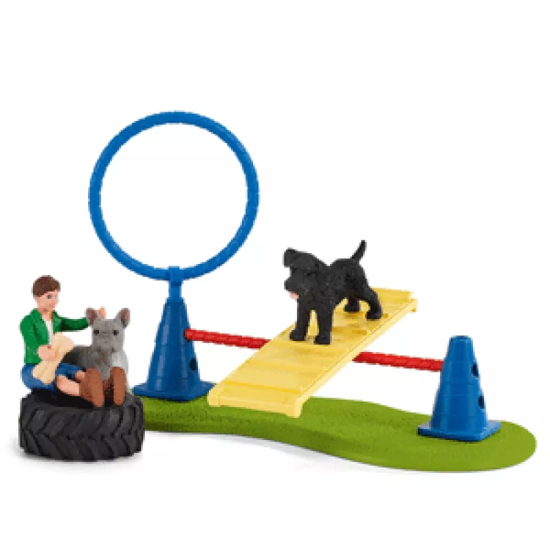 schleich Farm Life Cuccioli Agility Training, Farm World, 3 anni, multicolore