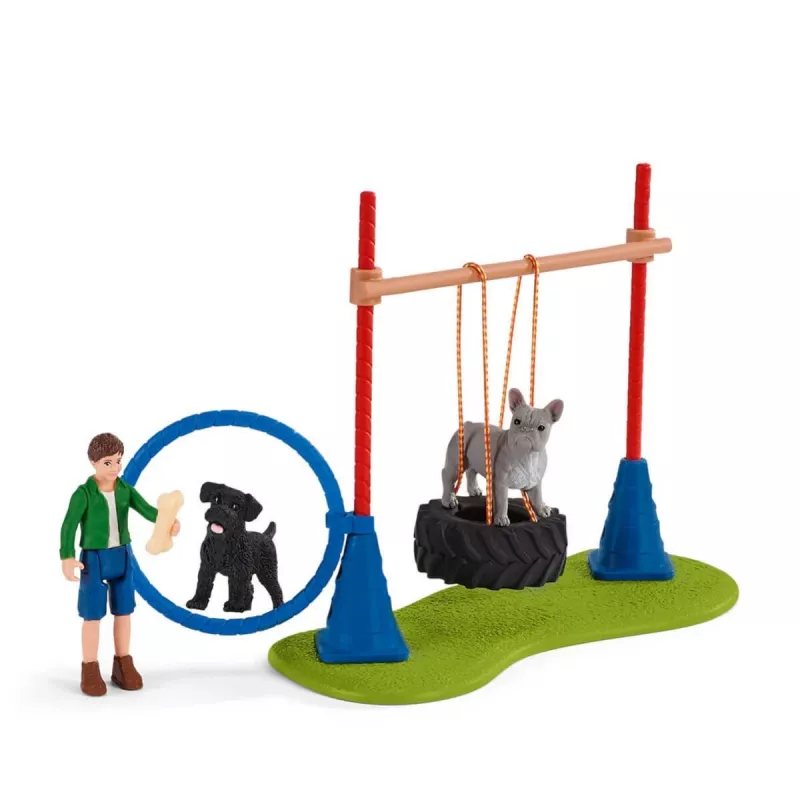 schleich Farm Life Cuccioli Agility Training, Farm World, 3 anni, multicolore